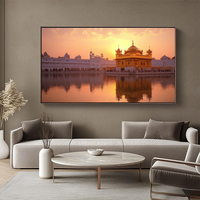 Grandes impressions sur toile Poster sikh spirituel Paysage Temple d'or Peintures indiennes et Arts muraux