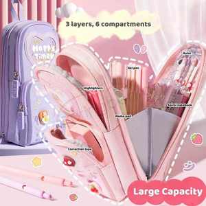 Nuovo <span class=keywords><strong>Astuccio</strong></span> Multifunzionale Portatile per Scuola, Grande Capacità, <span class=keywords><strong>Astuccio</strong></span> per Ragazze della Scuola Primaria, Cancelleria per Bambini - Product Image 3