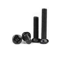 PM acier au carbone noir tête ronde vis croisée vis à tête cylindrique boulon tête ronde petite vis M1.6M3M4M6