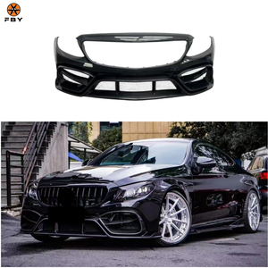 Paraurti Anteriore in Fibra di Carbonio Stile IMP per Mercedes Benz Classe <span class=keywords><strong>C</strong></span> <span class=keywords><strong>W205</strong></span> C63 C63S <span class=keywords><strong>AMG</strong></span> 2015-2021, Kit Carrozzeria - Product Image 1