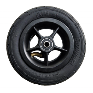 Precio de fábrica 6x1 1/4 pulgadas nueva rueda de goma neumática con llanta de aluminio para reemplazo de ruedas de carro de mano para patinete - Product Image 6
