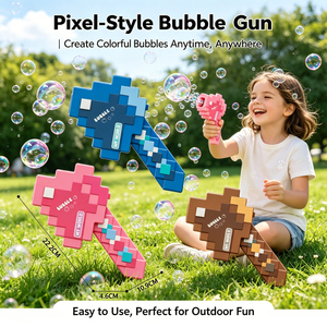 LK Toys My World <span class=keywords><strong>Pixel</strong></span> Bubble Sword <span class=keywords><strong>Gun</strong></span>, Pistola <span class=keywords><strong>de</strong></span> Burbujas Automática Eléctrica, Máquina <span class=keywords><strong>de</strong></span> Burbujas Segura y No Tóxica, Juguete <span class=keywords><strong>de</strong></span> Burbujas para Niños y Niñas al Aire Libre - Product Image 3