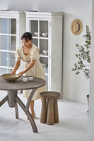Ensemble de table à manger en bois de pin rustique recyclé Mobilier naturel pour cuisine Villa pour salle à manger ou Mesa