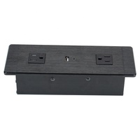Prises de charge rapide USB 65 W, 2 prises de courant américaines, panneau de prise encastré pour meubles, prise de bureau encastrée, panneau de prise américain