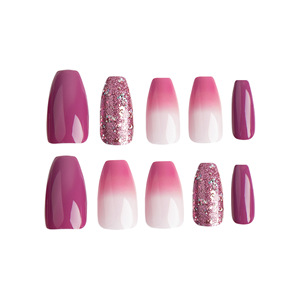 <span class=keywords><strong>Faux</strong></span> <span class=keywords><strong>ongles</strong></span> violets en gros, dégradé rose-violet <span class=keywords><strong>avec</strong></span> paillettes, capsules d'<span class=keywords><strong>ongles</strong></span> courtes, prêts à l'emploi, pour nail art, <span class=keywords><strong>avec</strong></span> emballage en boîtes - Product Image 2