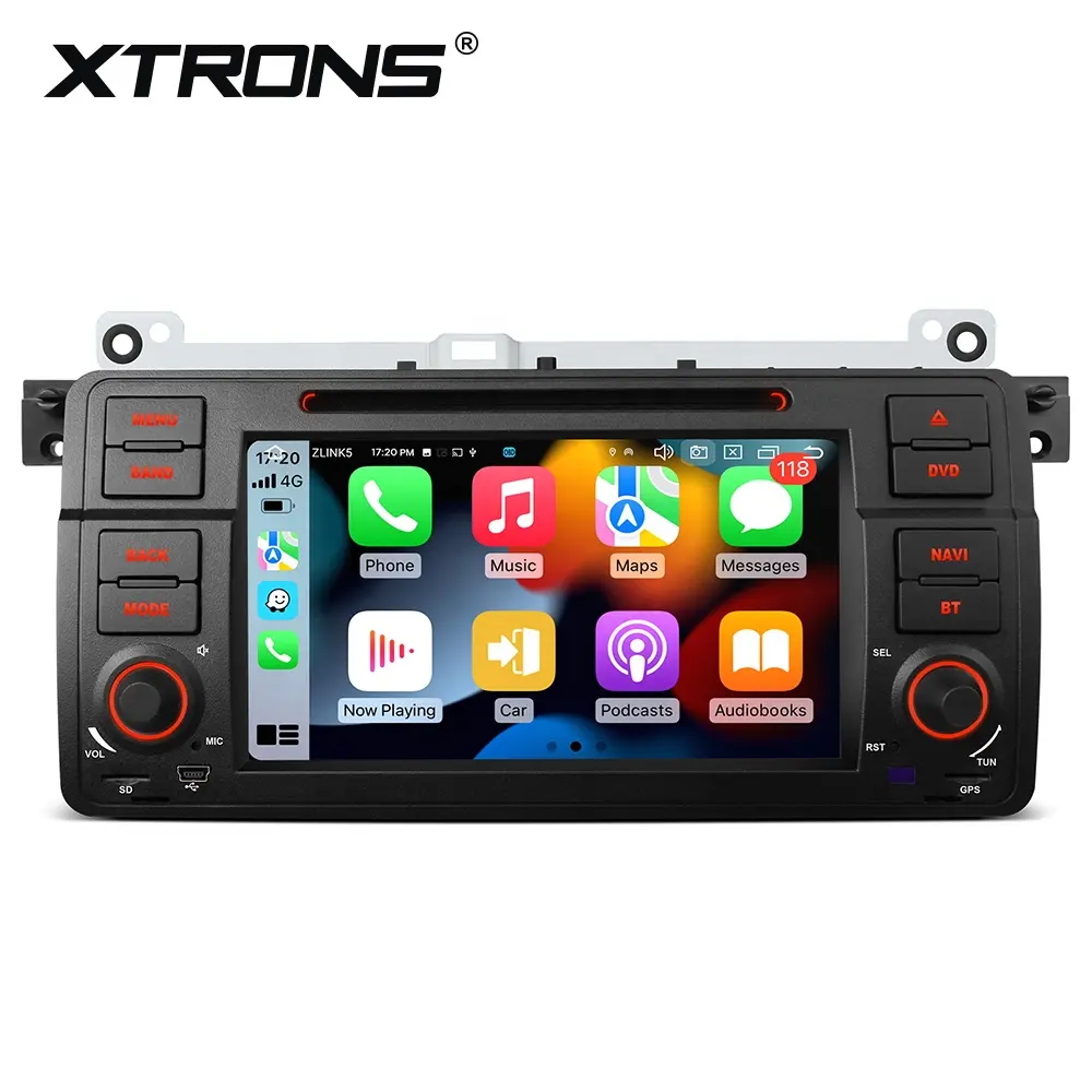 XTRONS 7 "Leitor de CD Do Carro Octa Core 8 + 128GB Carplay Android Auto DSP 4G LTE 1 Din Rádio Android 12 Para BMW E46 AutoRadio