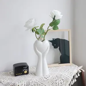 nordic creative design white ceramic vase luxury holding heart bud vases crafts for morden wedding home tabletop decoration