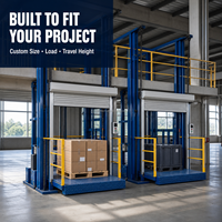Plateforme élévatrice de marchandises hydraulique avec rail de guidage pour entrepôt d'usine, chargement de mezzanine, élévateur robuste sur mesure