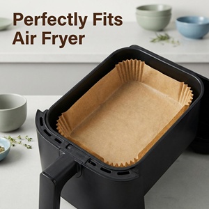 <span class=keywords><strong>Fogli</strong></span> di Carta da Forno Rettangolari Monouso da 8,5 Pollici Antiaderenti Resistenti al Calore <span class=keywords><strong>per</strong></span> <span class=keywords><strong>Friggitrice</strong></span> <span class=keywords><strong>ad</strong></span> <span class=keywords><strong>Aria</strong></span>, Forno e Preparazione di Biscotti e Pane - Product Image 5