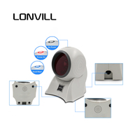 Escáner de Código de Barras de Escritorio LONVILL con Indicador LED Rojo y Azul, Volumen de Buzzer Ajustable, Manos Libres, para Entornos Ruidosos como Cafeterías