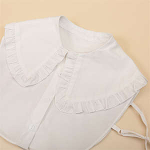 Nuevo estilo personalizado 100% algodón moda blanco Color sólido mujeres falso desmontable cuello falso - Product Image 4