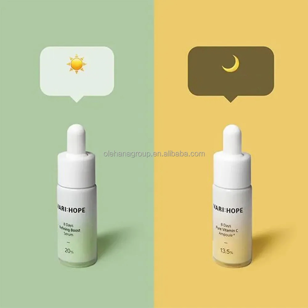 Kit de cuidados com a pele de marca própria Hidratante Blank soro diurno noturno AHA Vitamina C conjunto de cuidados com a pele soro facial