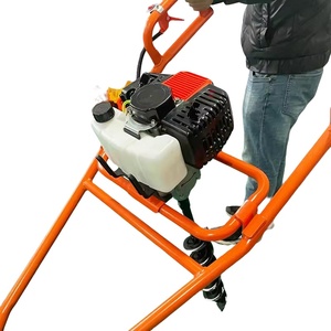 Enkelwielwagen Handduwkracht Grondboor Met Grondgatboor Voor Grondwerk