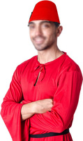 Sombrero de Fez rojo árabe-Accesorio de disfraz marroquí Sombreros de Fez con borla negra