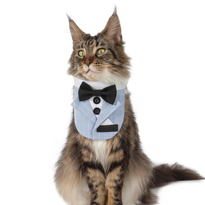 Tanpopo Tuxedo Pet Cat Suit Collar Bandana W/ Bowtie Handsome Small Dog Party Costume Accesorios Bufanda <span class=keywords><strong>Precio</strong></span> de fábrica al por mayor - Product Image 2