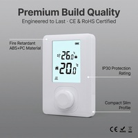Thermostat de chaudière à gaz moderne à écran LCD, alimenté par batterie, pour cuisine et hôtel, régulateur de température numérique pour chauffage de pièce