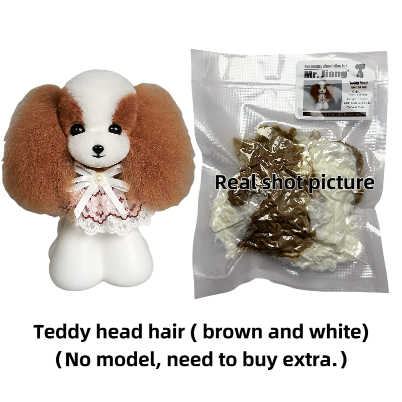 Teddy head hair ( brown and white)