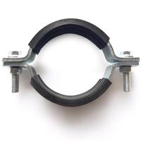 Collier de serrage métrique anti-vibration avec revêtement en caoutchouc, en acier galvanisé à chaud, 20-114 mm, DIN, pour conduites de CVC et de lutte contre l'incendie, personnalisable OEM