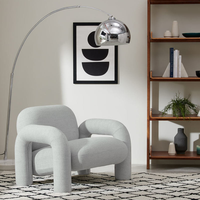 Fauteuil individuel de loisirs personnalisé et confortable avec accoudoirs rembourrés, structure en bois massif, tissu velours moderne, pour chambre et salle à manger