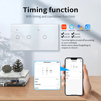 Interruptor Inteligente WiFi Graffiti de 157 * 86 mm con Panel de Vidrio Templado, Compatible con Google Home, Alexa, Alice, Control por Voz/Aplicación, Temporizador, 240V 10A
