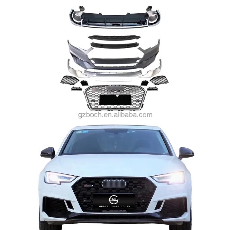 Accessoires de voiture pare-chocs de voiture pour Audi A4 B9 mise à niveau RS4 kits de carrosserie embouts de diffuseur arrière pare-chocs avant de voiture pour 2016 +