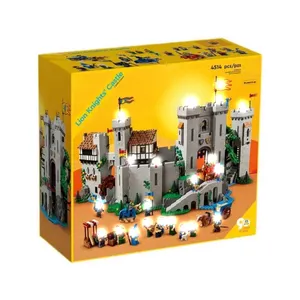 Penjualan laris mainan puzzle blok bangunan LaiNan 85666 10305 4514 buah kastil abad pertengahan the Lion Knight hadiah liburan hadiah ulang tahun