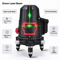 Niveau laser vert à 5 lignes haute précision, auto-nivelant, avec alarme d'inclinaison, pour la décoration de bâtiments