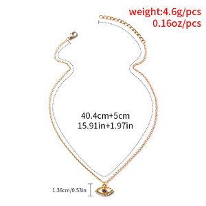 Collier pendentif œil porte-bonheur en gros - Chaîne longue pour <span class=keywords><strong>femme</strong></span> incrustée de CZ pour <span class=keywords><strong>pull</strong></span> d'automne et d'hiver - Product Image 3