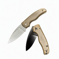 Navaja Plegable con Hoja de Acero S30V, Mango de Lino Micarta, Orificio para el Pulgar, Alta Calidad para Actividades al Aire Libre, EDC, Personalizable OEM