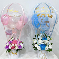 Panier-cadeau de ballons, panier de fleurs d'anniversaire, décoration surprise, fête, ballons Bobo, boîte transparente, ensemble de décoration de mariage