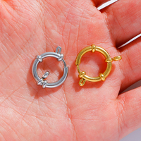 5 pièces en acier inoxydable or rond fermoirs à ressort crochets pour Bracelet clavicule collier fermoir connecteurs bijoux à bricoler soi-même faisant des fournitures