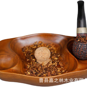 Plateau à pipe en bois massif de style chinois, sculpté à la main avec bouchon en liège, ensemble de fumeur multifonctionnel - Product Image 2