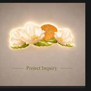 Decoración de Pared LED con Flor de Magnolia Blanca y Naranja, Arte Botánico Horizontal con Luz para Sofá, Comedor, Hotel, Interiores de Salón - Product Image 6