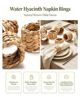 Anneaux de serviette en rotin naturel faits à la main en gros, porte-serviettes en canne naturelle pour une décoration de table élégante