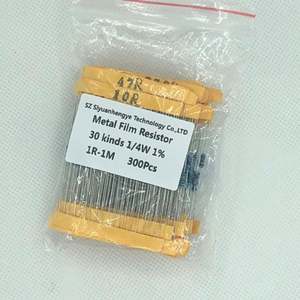 Kit d'assortiment de résistances à film métallique, 10 -<span class=keywords><strong>1M</strong></span> Ohm 1/4W, 300 pièces, 30 sortes, 10 pièces, livraison gratuite, 1 paquet, 1% - Product Image 2