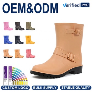 Bottes <span class=keywords><strong>de</strong></span> <span class=keywords><strong>pluie</strong></span> imperméables pour femmes, mi-mollet, en PVC, pour le jardinage et l'agriculture, légères et antidérapantes - Product Image 1