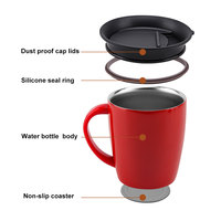 Tasse à café à Double paroi isolée sous vide, en acier inoxydable, 450ml, pour voyage, avec poignée, nouveau Design, de haute qualité