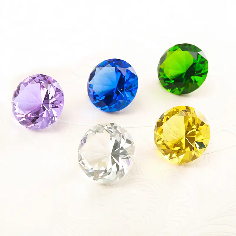 Venda de fábrica de presente de casamento cristais cura pedras de vidro diamante com gravado personalizado