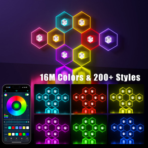 Lampe quantique intelligente avec application, télécommande RGB, lumière d'ambiance LED 5V pour e-sport, décoration murale <span class=keywords><strong>de</strong></span> chambre <span class=keywords><strong>à</strong></span> coucher, lampe murale DIY - Product Image 4