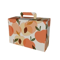 Boîte d'emballage pour fruits et sushis écologique avec poignée, gaufrage, pelliculage brillant, protection UV, papier kraft ondulé personnalisé