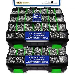 1575 Pc Stainless Steel Screw Nut Washer Assortment Metric Grade A Pan Flat Head Bolts Hardware Set - Product Image 3