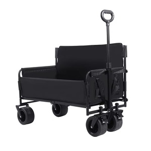 Carrello da Campeggio Pieghevole a Quattro Ruote in Acciaio per Esterni, con Seduta Reclinabile per Picnic e Campeggio - Product Image 1