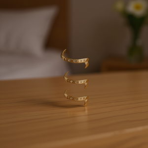 Anillo de labio con forma de luna dorada y circonita cúbica engastada para uso diario y fiestas, joyería corporal unisex, 14 mm de diámetro interior - Product Image 2