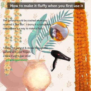 Fiesta giorno della corda artificiale messicana morta fiori nuziali indiani decorazione Diwali ghirlanda di fiori di calendula fatta a mano - Product Image 4