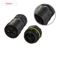 Conector de Cable Eléctrico IP68 de 4 Pines y 450V CA, Tipo Hembra, con Abrazadera de Tornillo Redonda para Iluminación LED Exterior