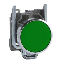 Interruptor de Control Industrial de Montaje en Panel, Botón Pulsador Metálico Schneider XB4BA31 10A IP65 1NO