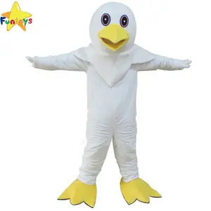 Funtoys 모피 흰 새 마스코트 의상 성인 동물 fursuit 의상