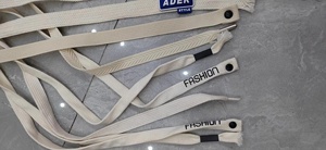 OEM Custom Polyester Cord Flat <b>Draw</b> Cords Hoodie String Rope Silicone Tip Drawcord With logo for <b>Cloth</b> - Product Image 3