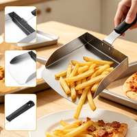 CUISYERA Spatule de transfert alimentaire en acier inoxydable à long manche, pelle de barbecue pour pizzas, frites et snacks, accessoires de barbecue