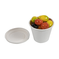 Vaisselle compostable en pulpe de canne à sucre, bol alimentaire en bagasse, bols en canne à sucre avec couvercle